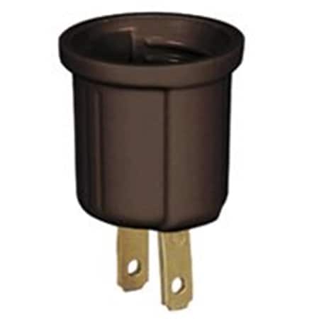 Eaton Wiring Devices 738B-BOX Keyless Lamp Socket Adapter, 250 Volt, 660 Watts, Brown 4186334
